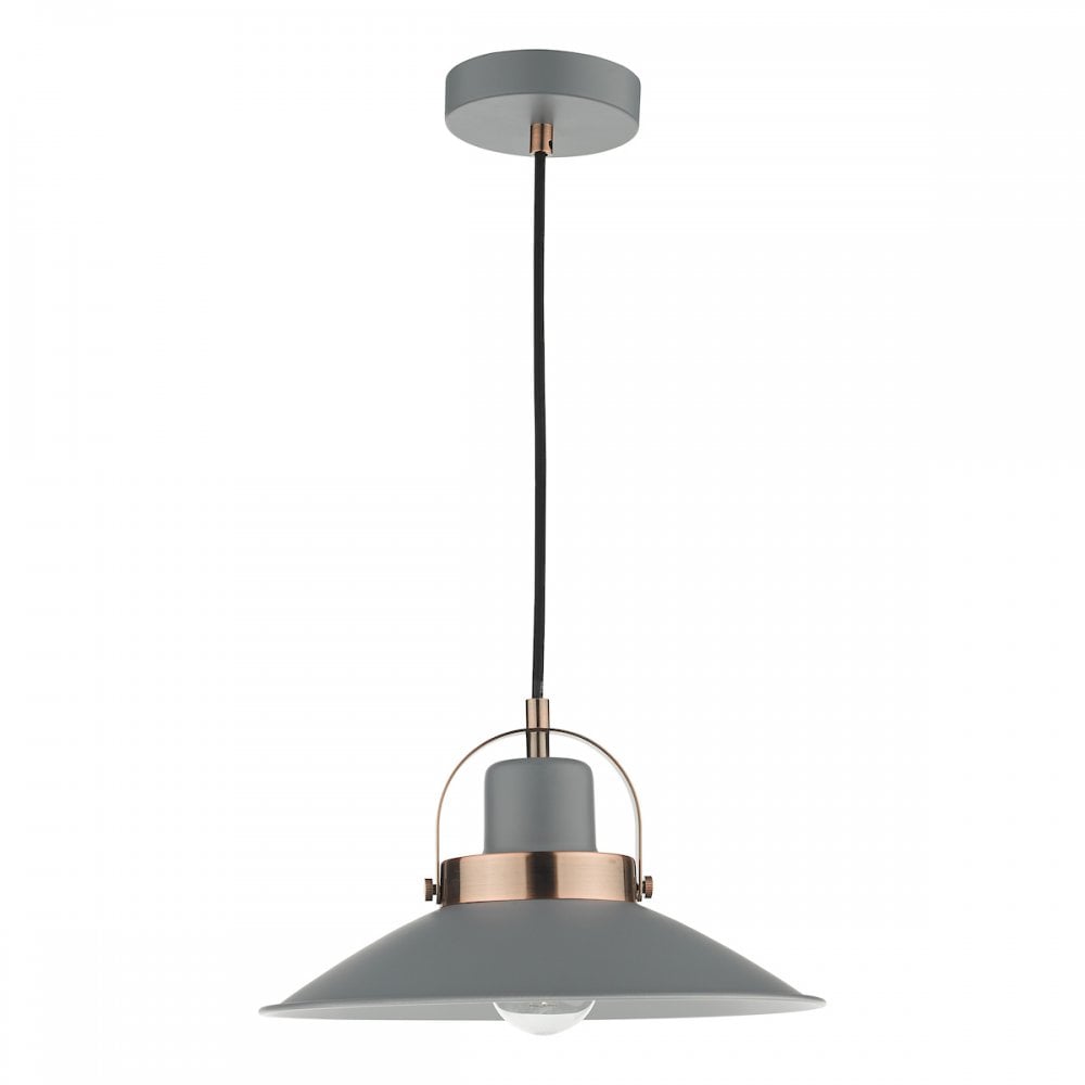 Dar Wisebuys LID0139 Liden 1 Light Single Pendant Graphite Copper (S)