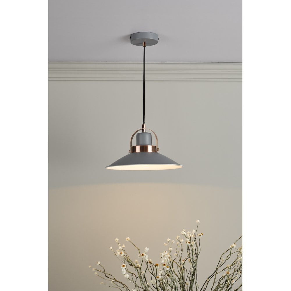 Dar Wisebuys LID0139 Liden 1 Light Single Pendant Graphite Copper (S)