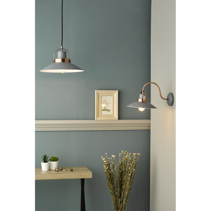 Dar Wisebuys LID0139 Liden 1 Light Single Pendant Graphite Copper (S)