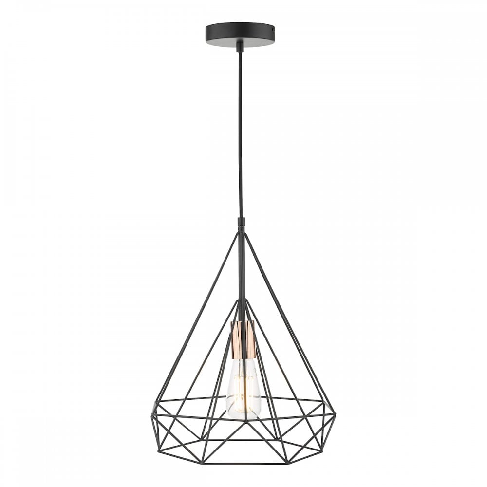 Dar SWO0122 Sword 1 Light Single Pendant Black and Copper (S)