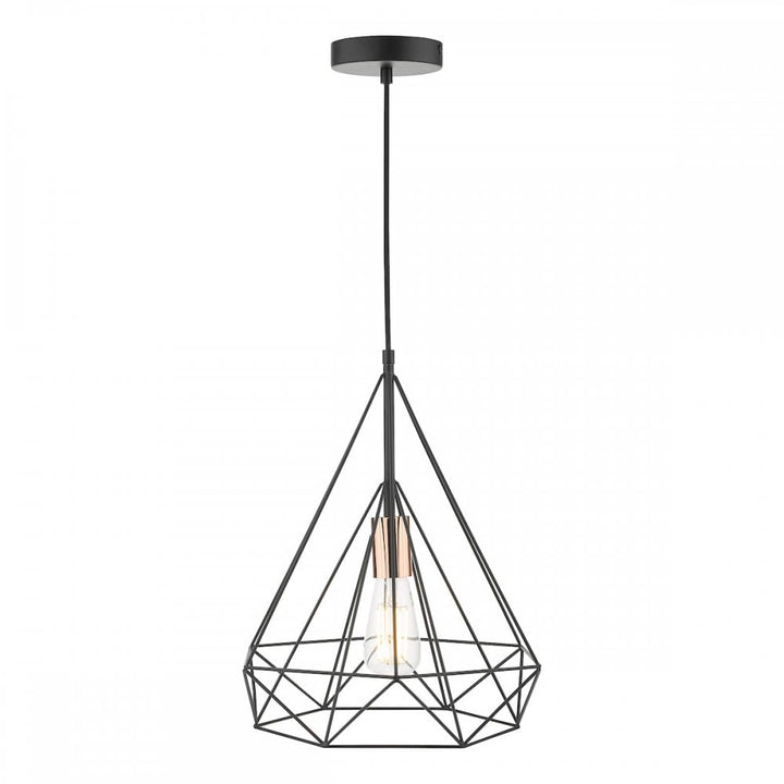 Dar SWO0122 Sword 1 Light Single Pendant Black and Copper (S)