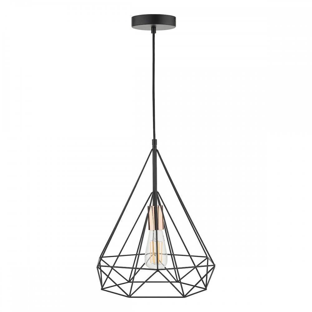 Dar SWO0122 Sword 1 Light Single Pendant Black and Copper (S)