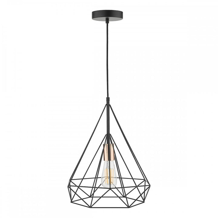 Dar SWO0122 Sword 1 Light Single Pendant Black and Copper (S)