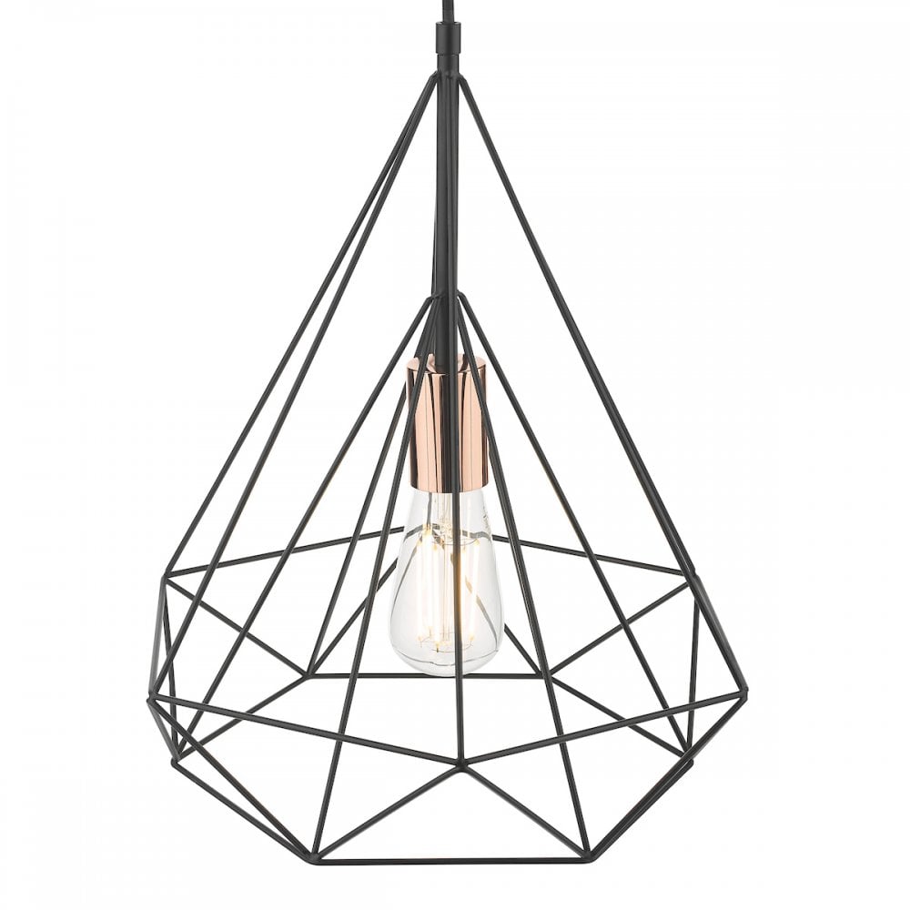 Dar SWO0122 Sword 1 Light Single Pendant Black and Copper (S)