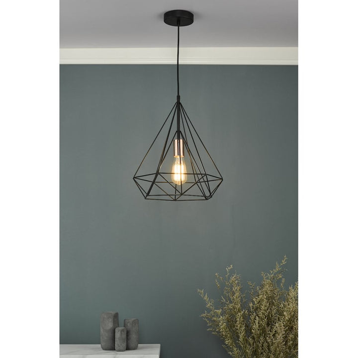 Dar SWO0122 Sword 1 Light Single Pendant Black and Copper (S)