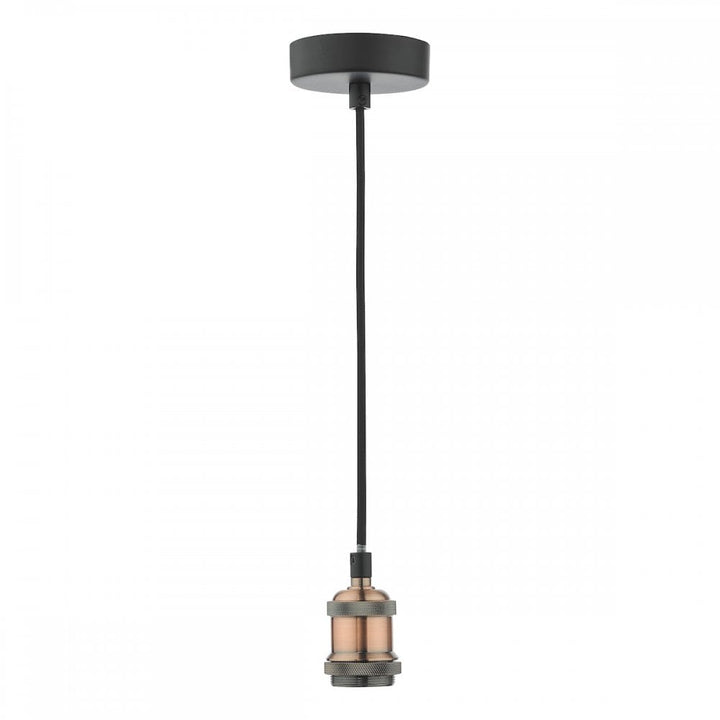 Dar Wisebuys WAC0164 Waco 1 Light E27 Suspension Antique Copper Matt Black (S)
