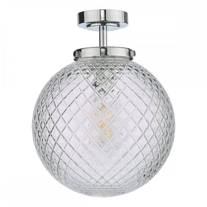 Dar WAY0150 Wayne Bathroom Flush Polished Chrome Glass IP44 (S)