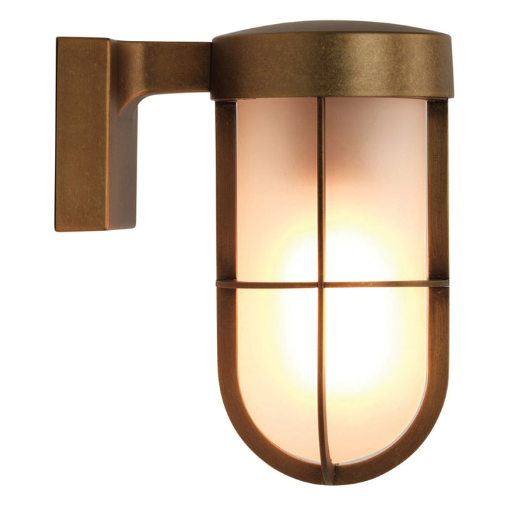 Astro 1368008 Cabin Wall Frosted Outdoor Wall Light Antique Brass (S)