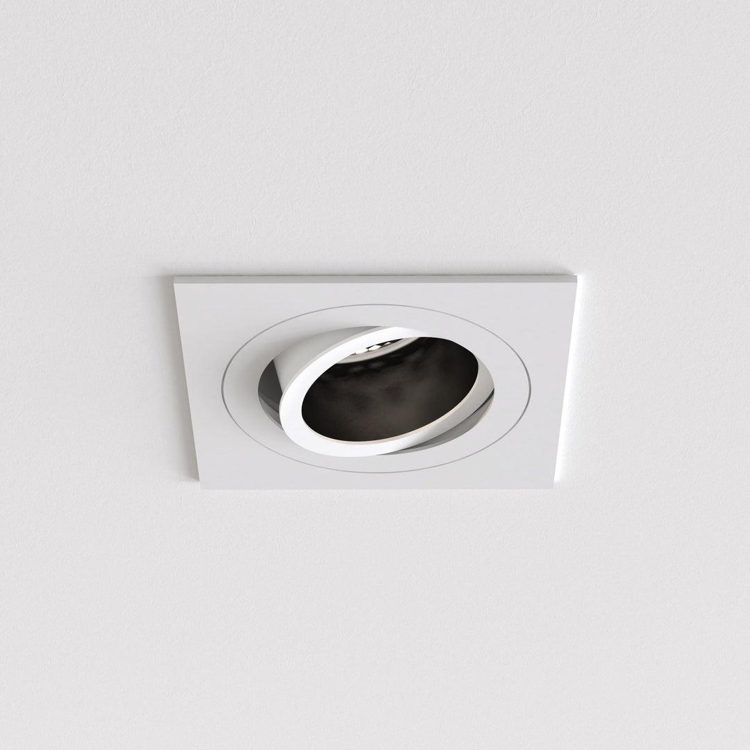Astro 1434004 Pinhole Slimline Square Adjustable Fire-Rated Downlight/Recessed Spot Light Matt White (S)