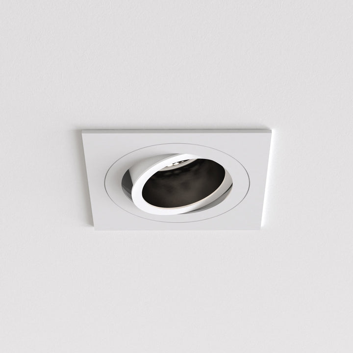 Astro 1434004 Pinhole Slimline Square Adjustable Fire-Rated Downlight/Recessed Spot Light Matt White (S)