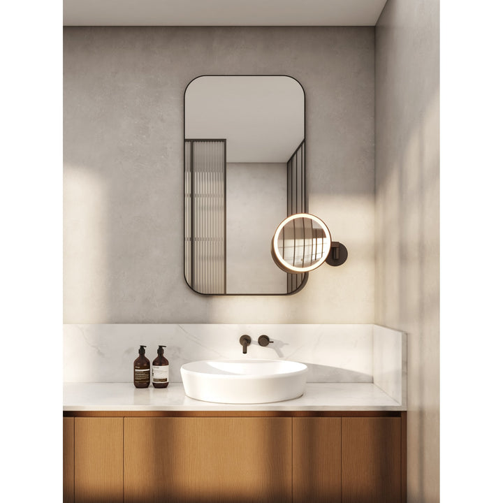 Astro 1447001 Nagoya Bathroom Magnifying Mirror Matt Black (S)