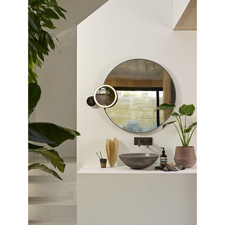 Astro 1447001 Nagoya Bathroom Magnifying Mirror Matt Black (S)