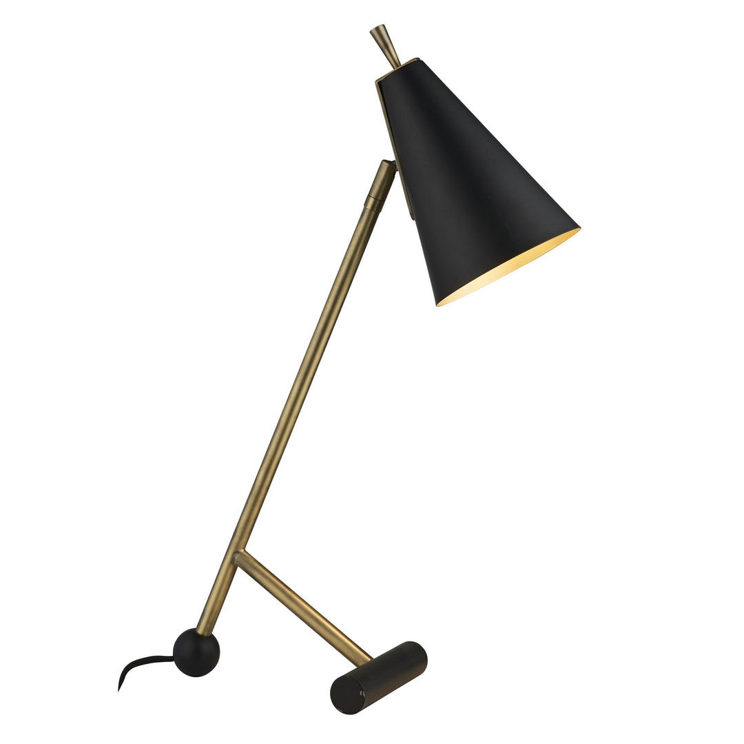 Endon 93064 1 Light Table Lamp Matt Antique Brass Plate &amp; Matt Black (SD)