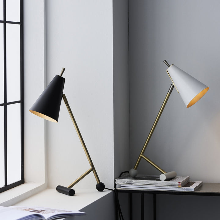 Endon 93064 1 Light Table Lamp Matt Antique Brass Plate &amp; Matt Black (SD)