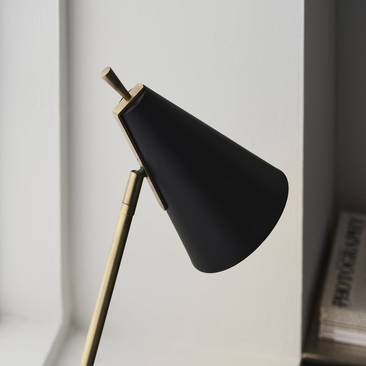 Endon 93064 1 Light Table Lamp Matt Antique Brass Plate &amp; Matt Black (SD)