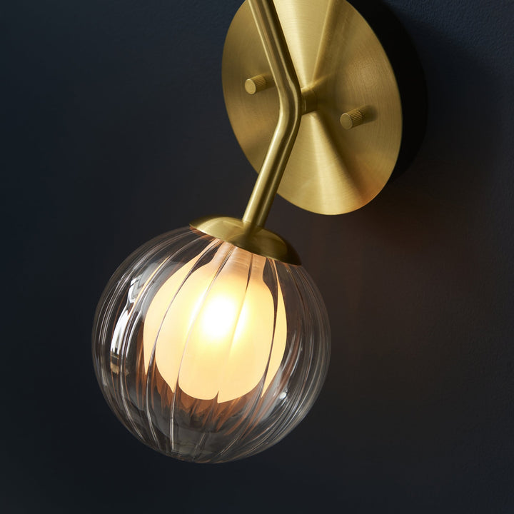 Endon 96691 2 Light Wall Light Satin Brass Plate &amp; Clear/frosted Glass (S)