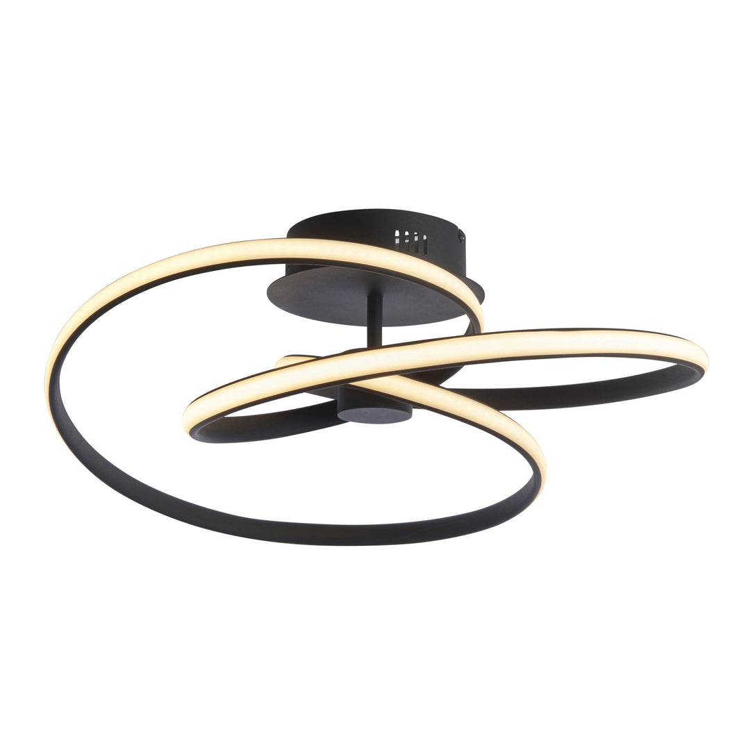 Endon 97633 Dune 1 Light Semi Flush Ceiling Light Textured Black &amp; White Silicone (S)