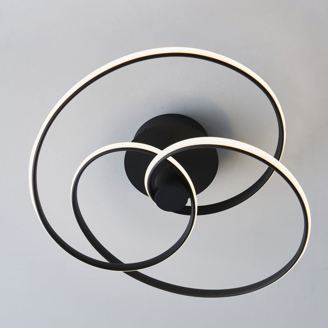 Endon 97633 Dune 1 Light Semi Flush Ceiling Light Textured Black &amp; White Silicone (S)
