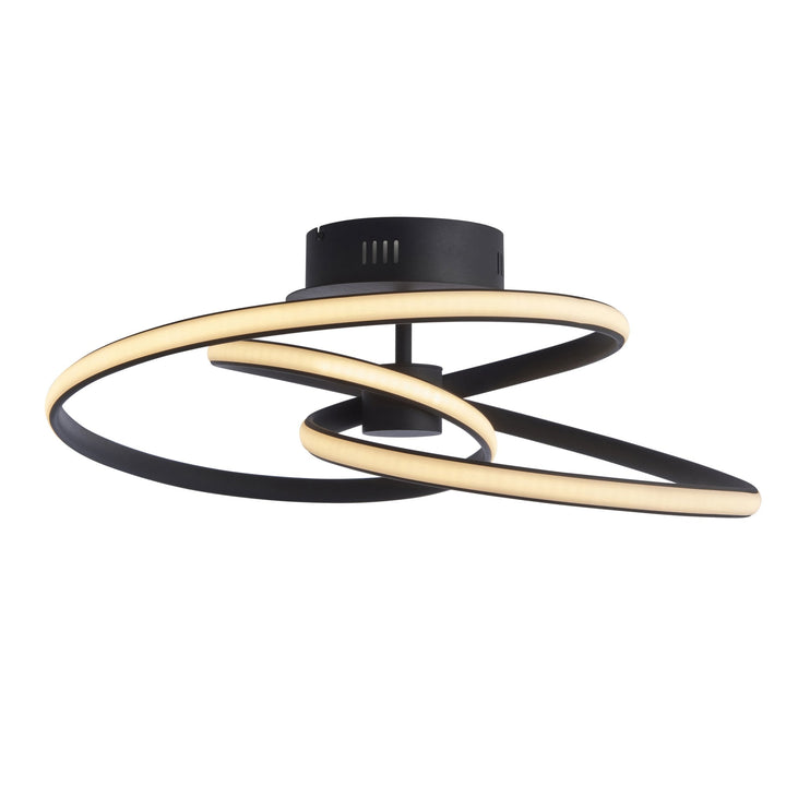 Endon 97633 Dune 1 Light Semi Flush Ceiling Light Textured Black &amp; White Silicone (S)