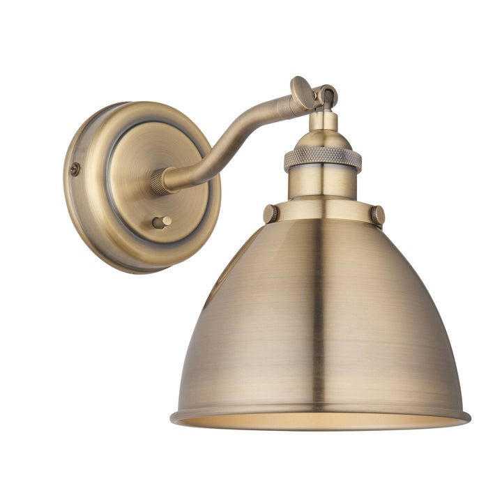 Endon 98746 Franklin 1 Light Wall Light Antique Brass Plate (S)
