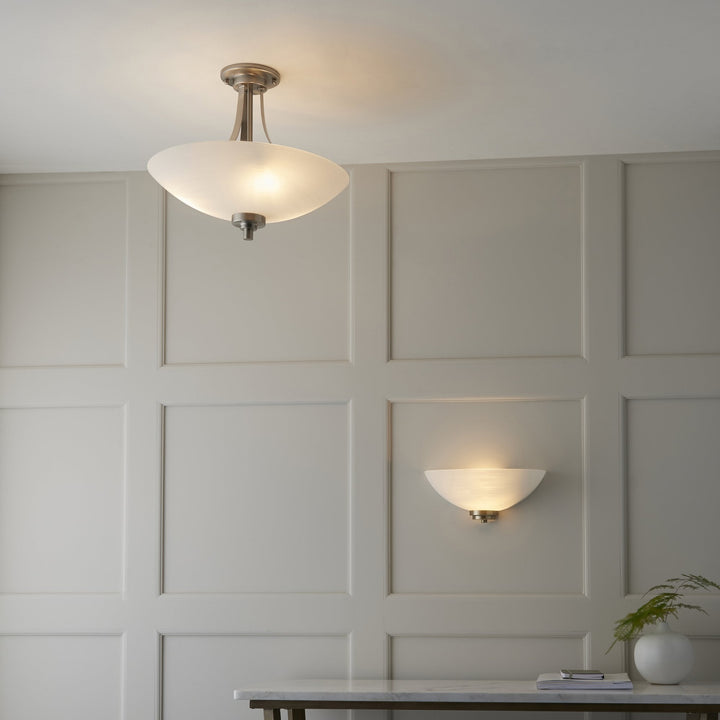 Endon WELLES-1WBAB 1 Light Wall Light In Antique Brass (S)