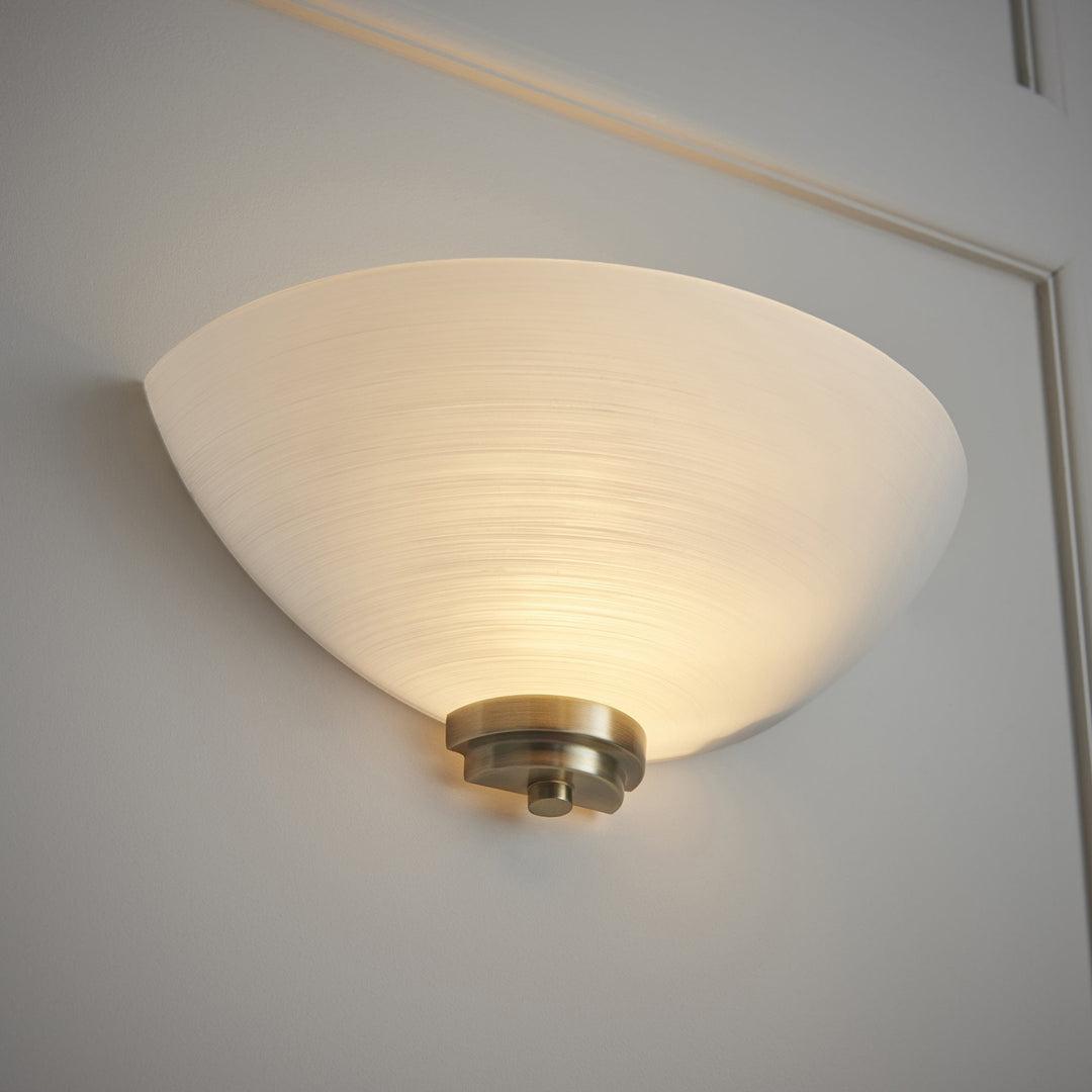 Endon WELLES-1WBAB 1 Light Wall Light In Antique Brass (S)