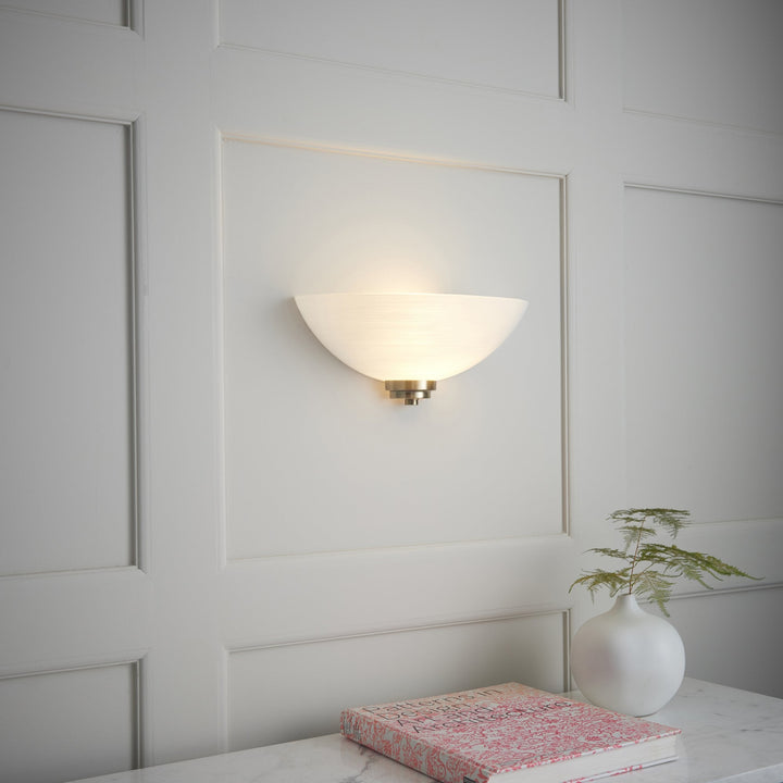 Endon WELLES-1WBAB 1 Light Wall Light In Antique Brass (S)