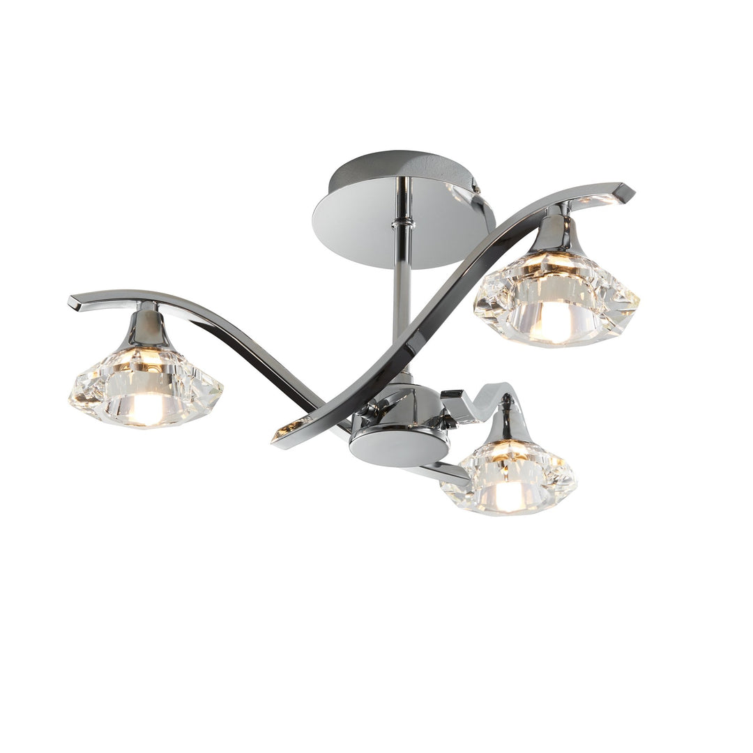 Endon LANGELLA-3CH 3 Light Ceiling Fitting In Chrome (S)
