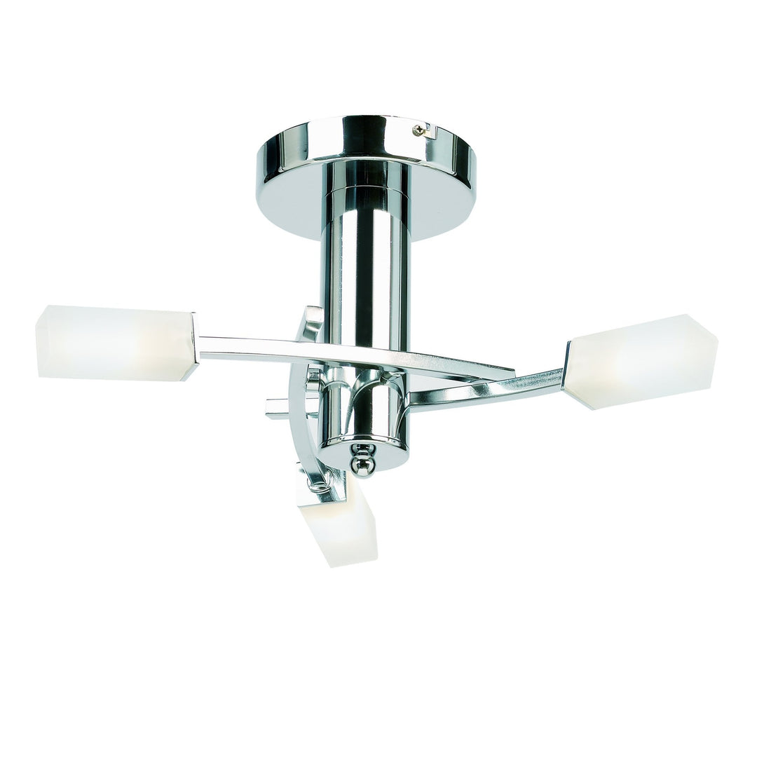 Endon 146-3CH Havana 3 Light Semi Flush Ceiling Light Chrome Plate &amp; Frosted Glass (S)