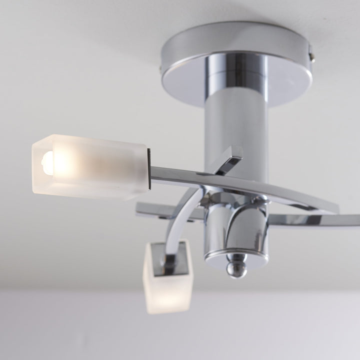 Endon 146-3CH Havana 3 Light Semi Flush Ceiling Light Chrome Plate &amp; Frosted Glass (S)