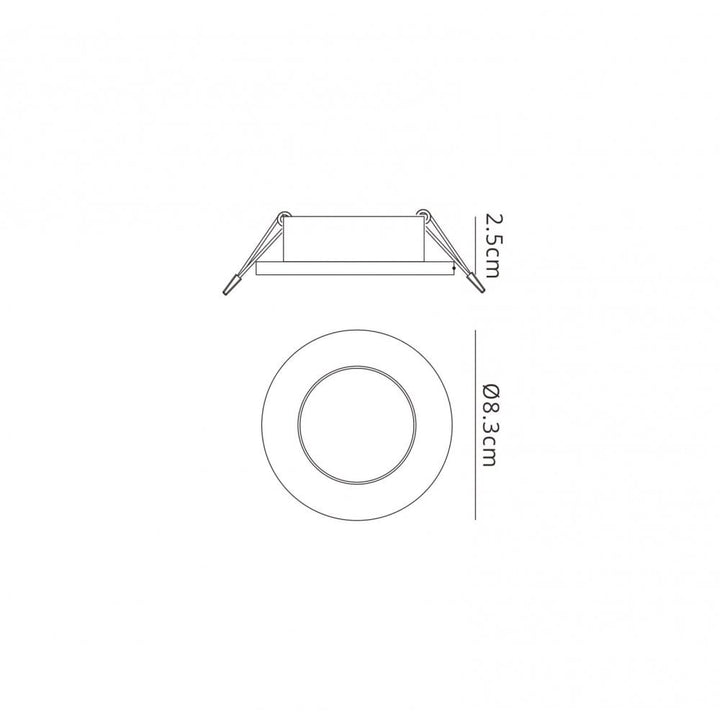 Mantra M6405 Atlantis Recessed Downlight 8.3cm Round White (S)