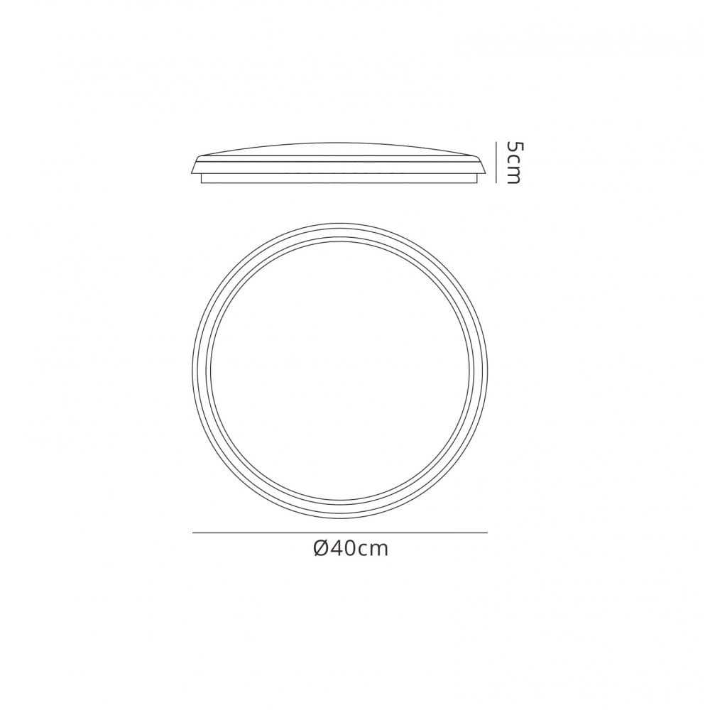 Mantra M6486 Aneto Outdoor Ceiling 40cm Round 24W LED White (S)
