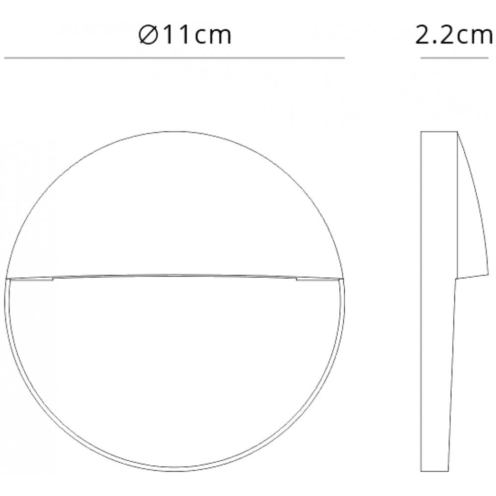 Mantra M7013 Baker Outdoor Wall Lamp Small Round 3W LED Anthracite (S)