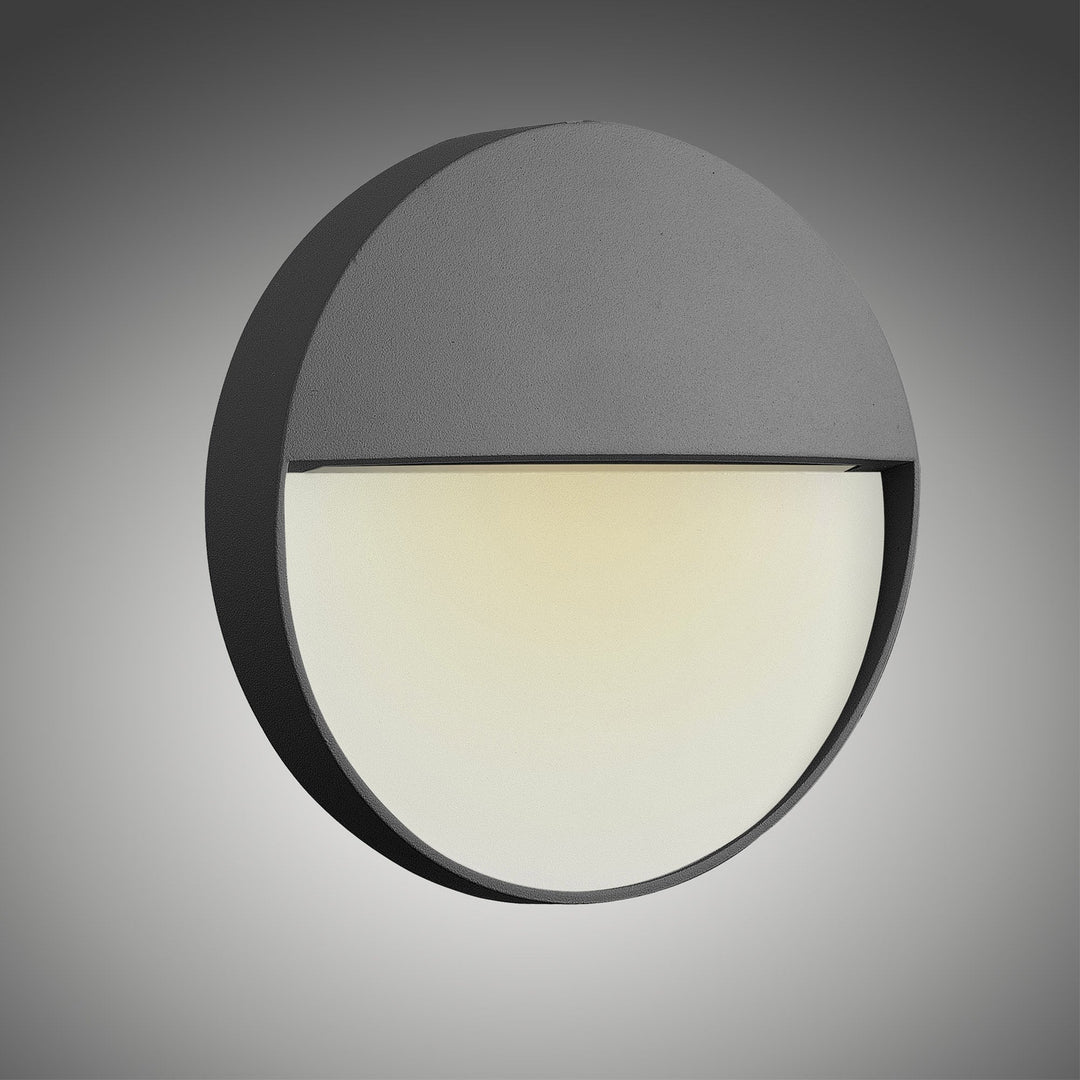 Mantra M7013 Baker Outdoor Wall Lamp Small Round 3W LED Anthracite (S)