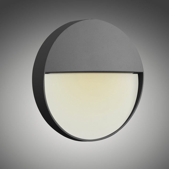Mantra M7013 Baker Outdoor Wall Lamp Small Round 3W LED Anthracite (S)