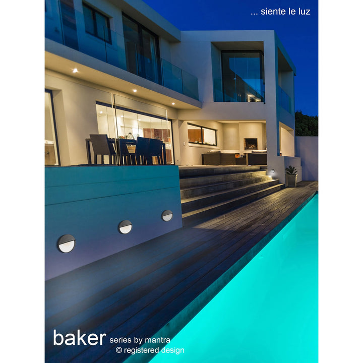 Mantra M7013 Baker Outdoor Wall Lamp Small Round 3W LED Anthracite (S)