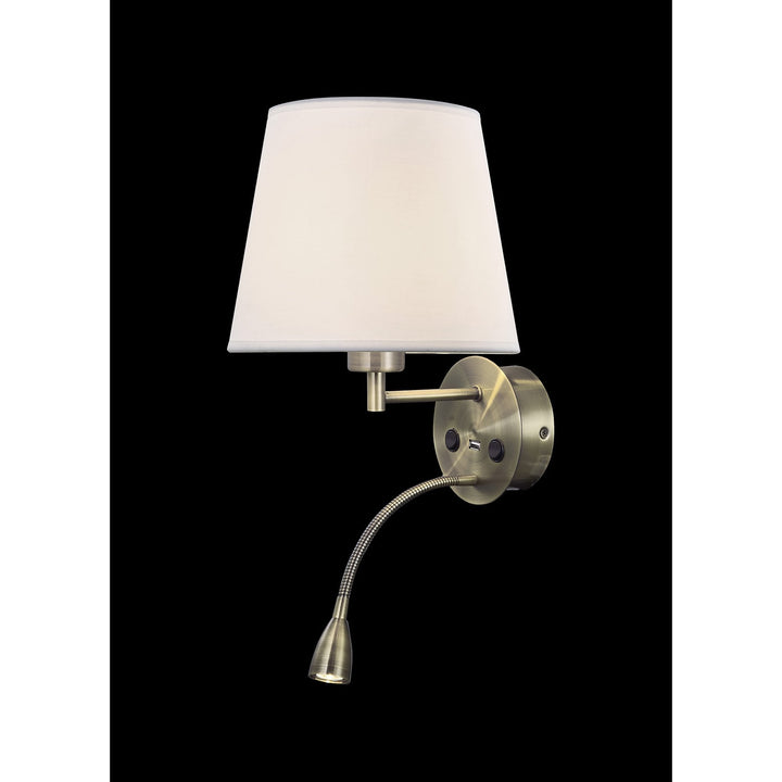 Mantra M6093 Caicos Wall + LED Reading Light USB Charger Antique Brass (S)