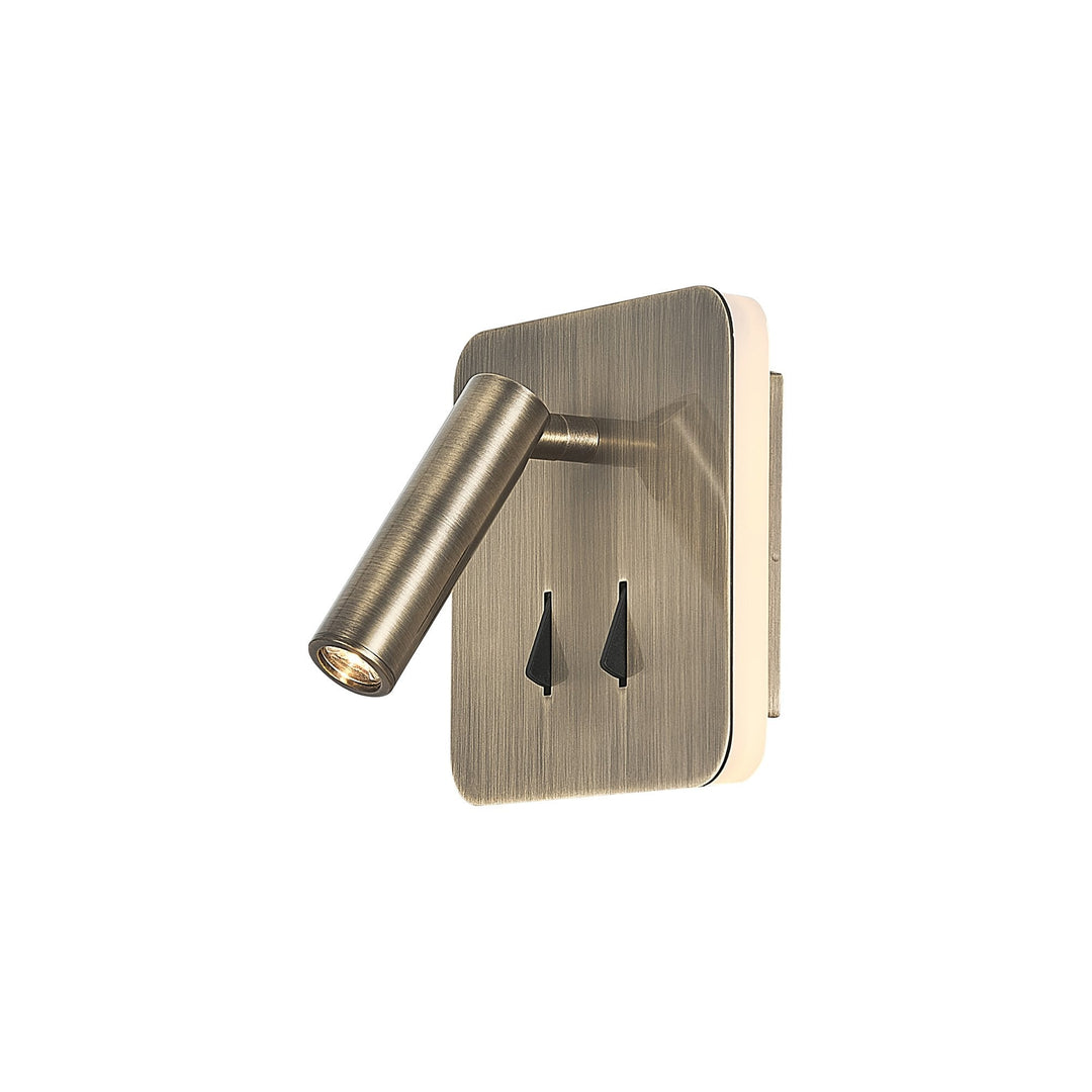 Mantra M7825 Cayman Square Wall + Reading Light 6W + 3W LED Antique Brass (S)