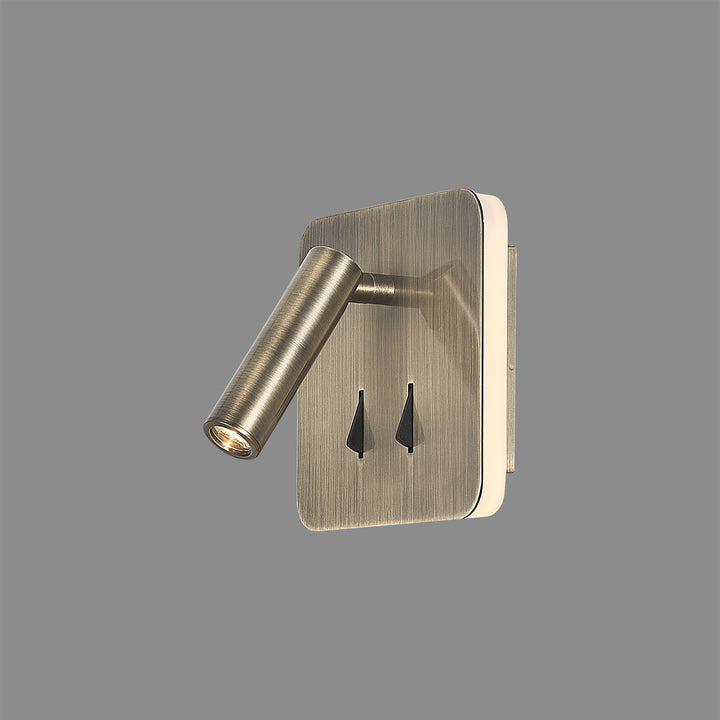 Mantra M7825 Cayman Square Wall + Reading Light 6W + 3W LED Antique Brass (S)