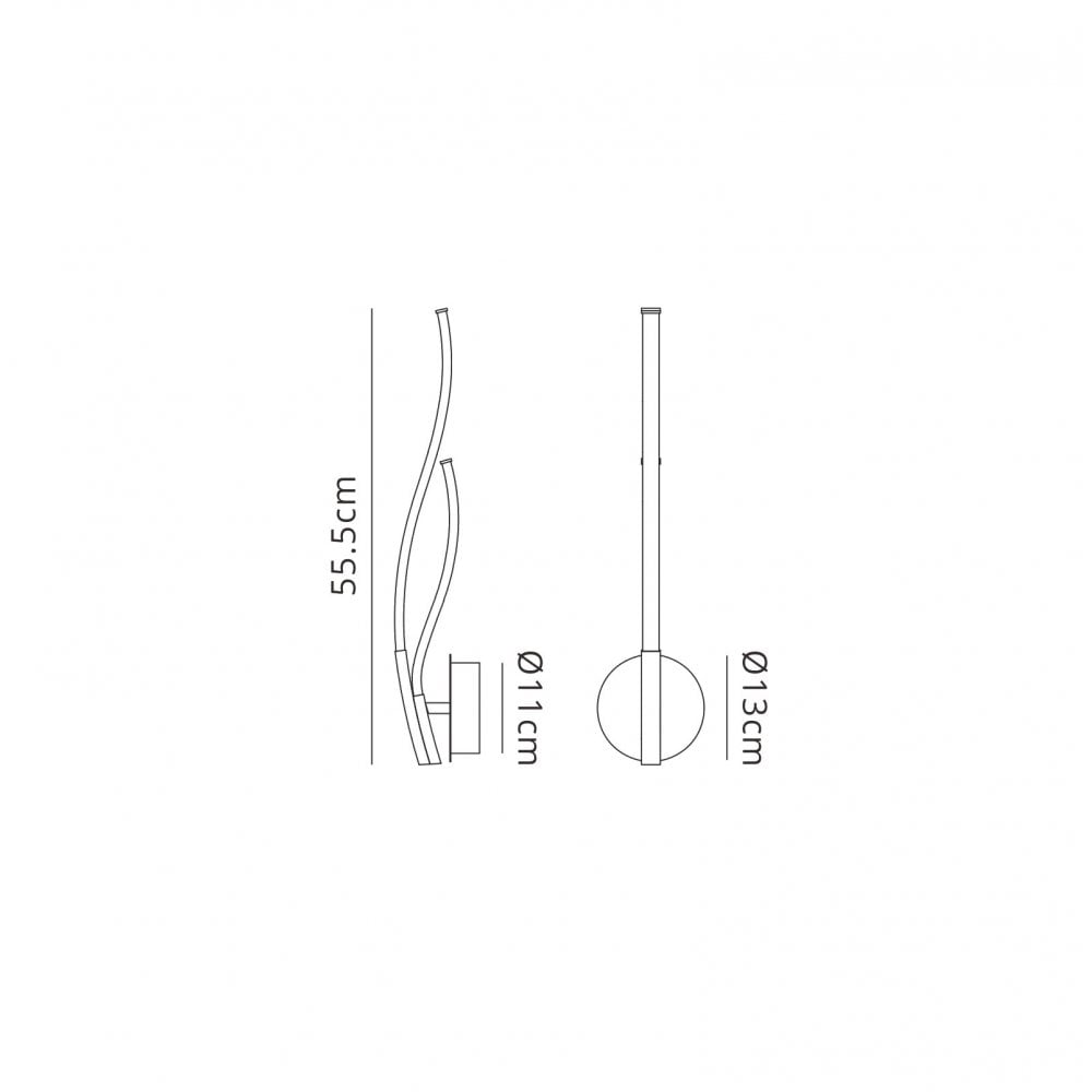 Mantra M6107 Corinto Wall Light 12W LED Silver Chrome (S)