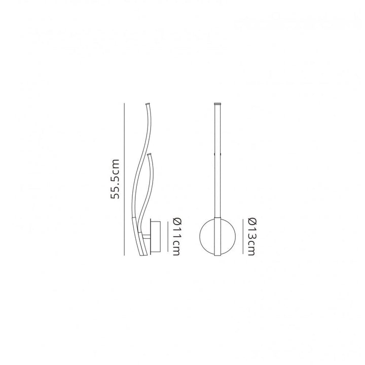 Mantra M6107 Corinto Wall Light 12W LED Silver Chrome (S)