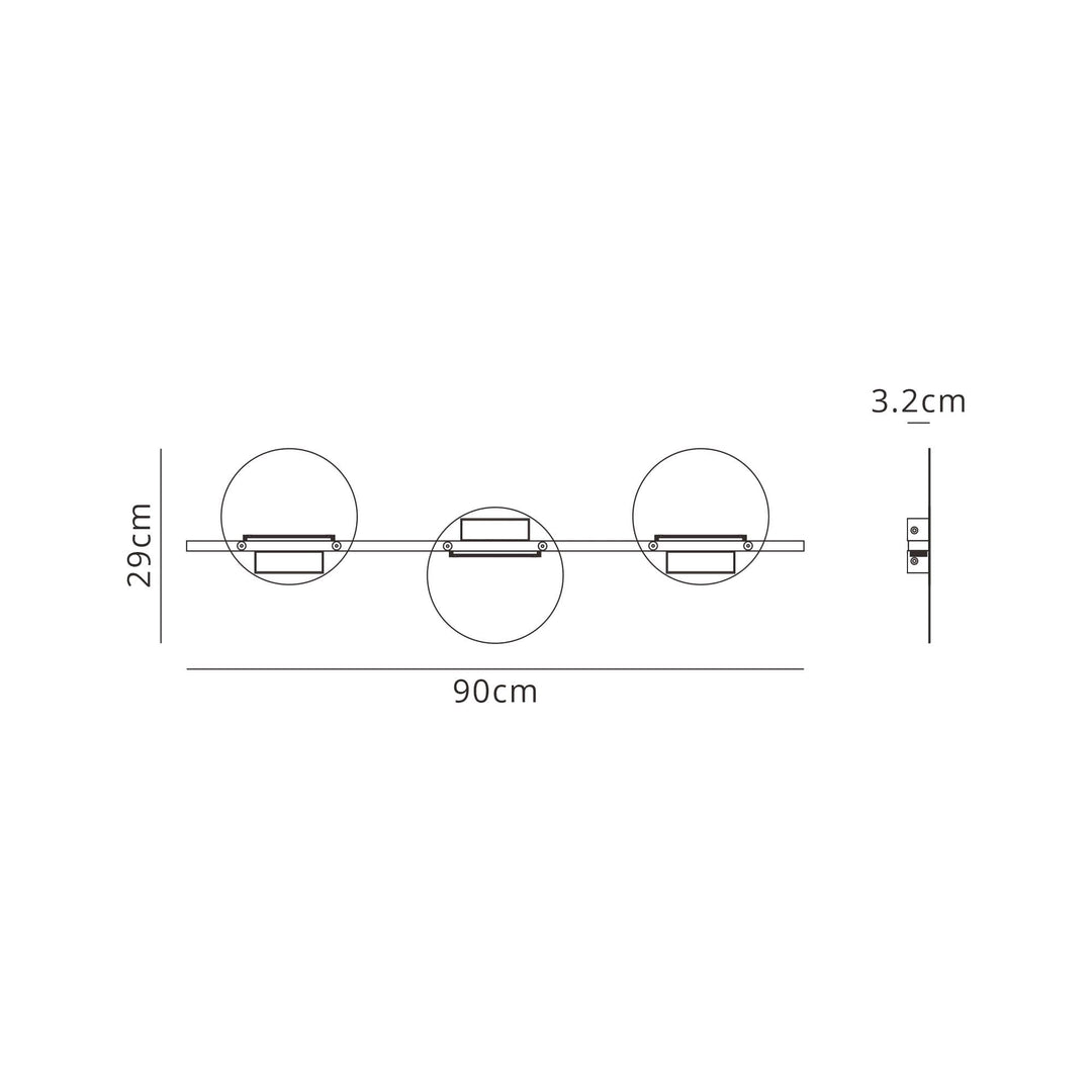 Mantra M7300 Eris 3 Light Wall Lamp 24W LED White (S)