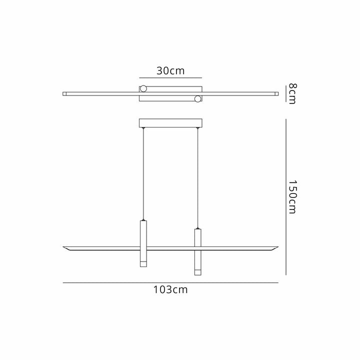 Mantra M7981 Esparta Linear Pendant 30W LED Black / Gold (S)