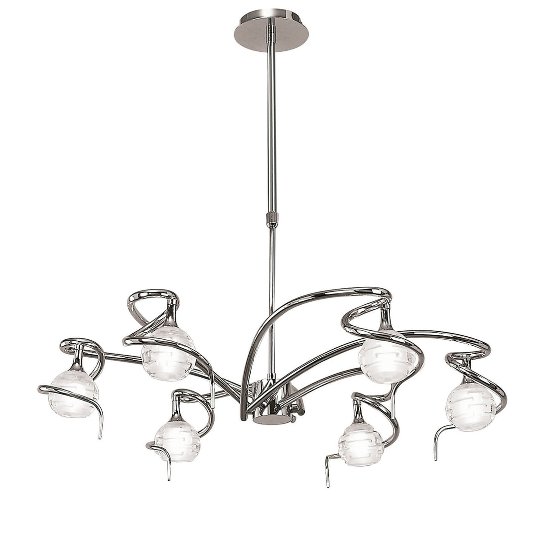 Mantra M0079 Dali Telescopic Pendant Convertible To Semi Flush 6 Light G9 Polished Chrome (S)