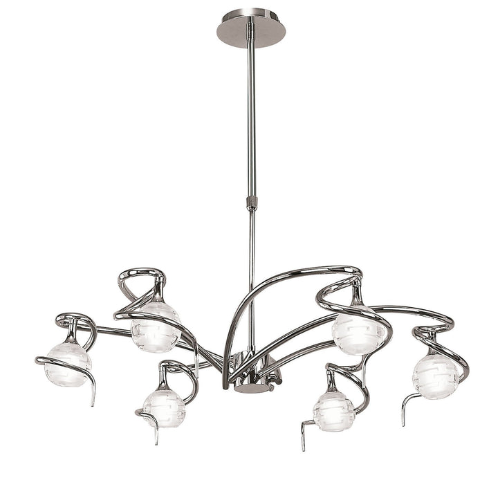 Mantra M0079 Dali Telescopic Pendant Convertible To Semi Flush 6 Light G9 Polished Chrome (S)