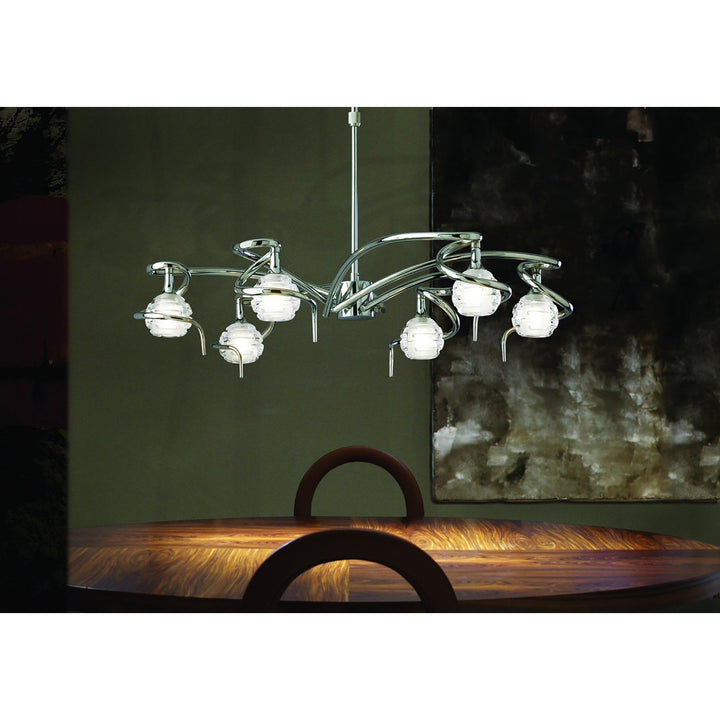 Mantra M0079 Dali Telescopic Pendant Convertible To Semi Flush 6 Light G9 Polished Chrome (S)