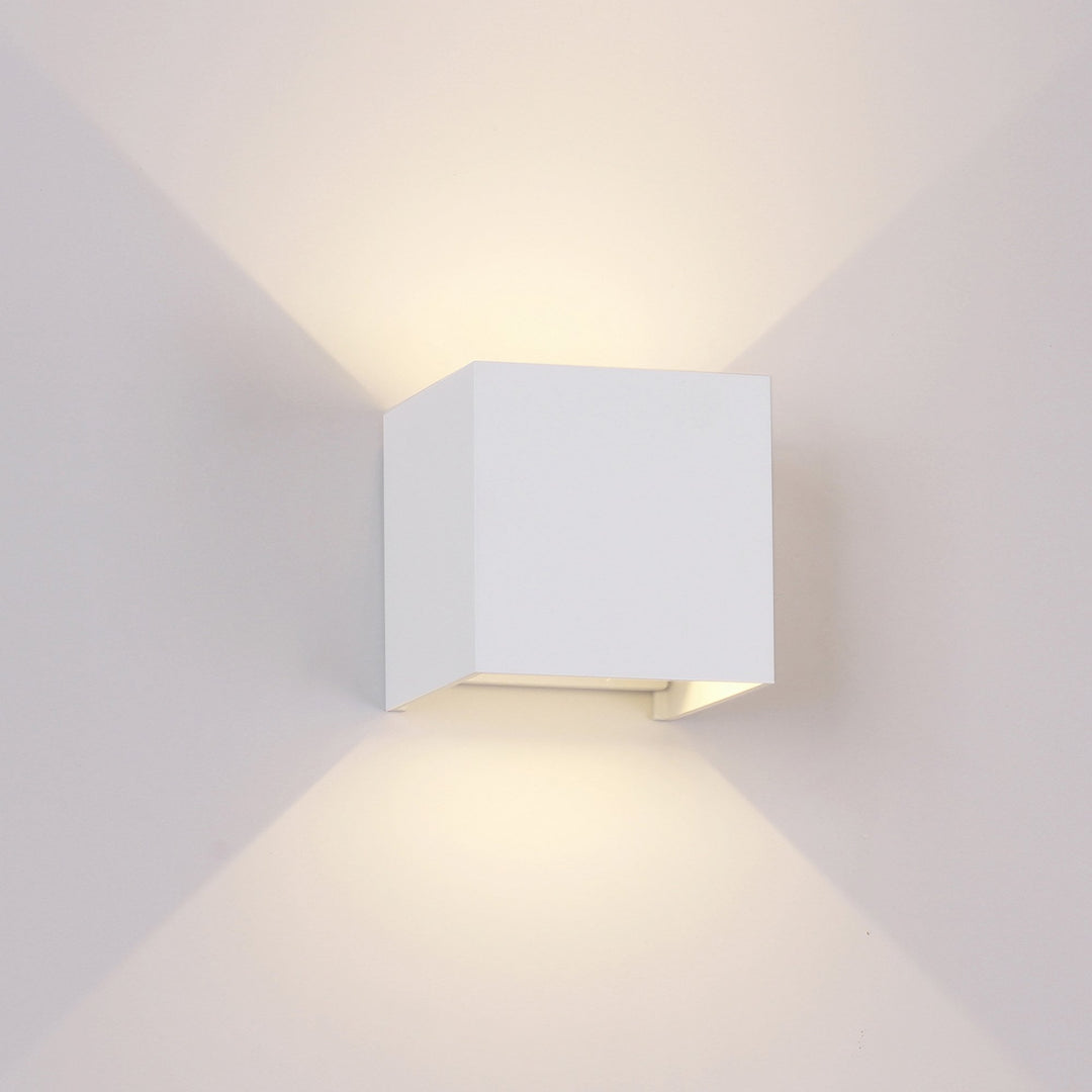 Mantra M6521 Davos Outdoor Square Wall Lamp 2 x 6W LED Sand White (S)