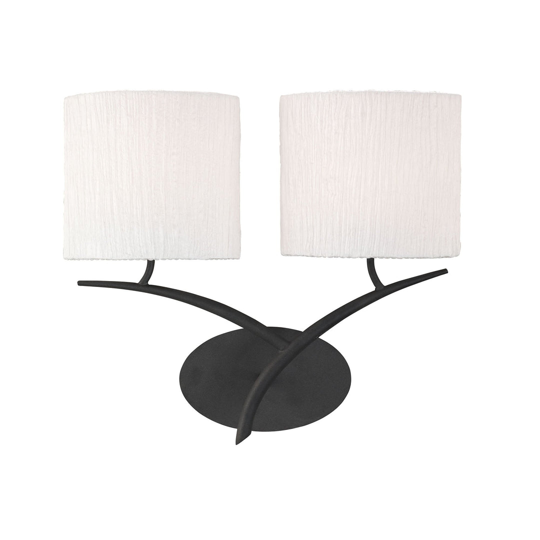 Mantra M1155 Eve Wall Lamp 2 Light E27 Anthracite White Oval Shades (S)