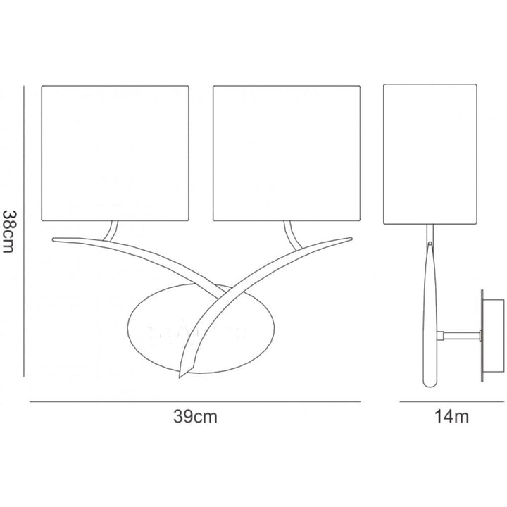 Mantra M1155 Eve Wall Lamp 2 Light E27 Anthracite White Oval Shades (S)