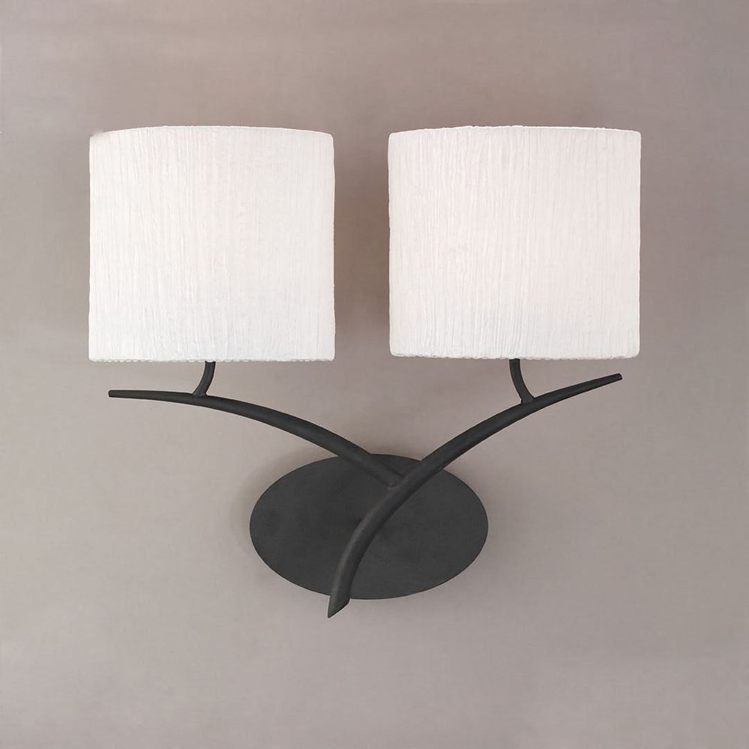 Mantra M1155 Eve Wall Lamp 2 Light E27 Anthracite White Oval Shades (S)